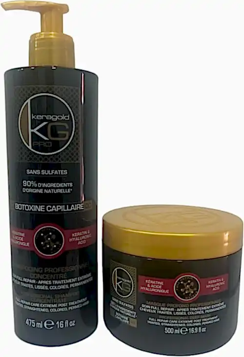 DUO SHAMPOING + MASQUE BOTOXINE KERATINE & ACIDE HYALURONIQUE - BEAUTEPRICE DUO SHAMPOING + MASQUE BOTOXINE KERATINE & ACIDE HYALURONIQUE duo shampoing+masque - KERAGOLD - BEAUTEPRICE