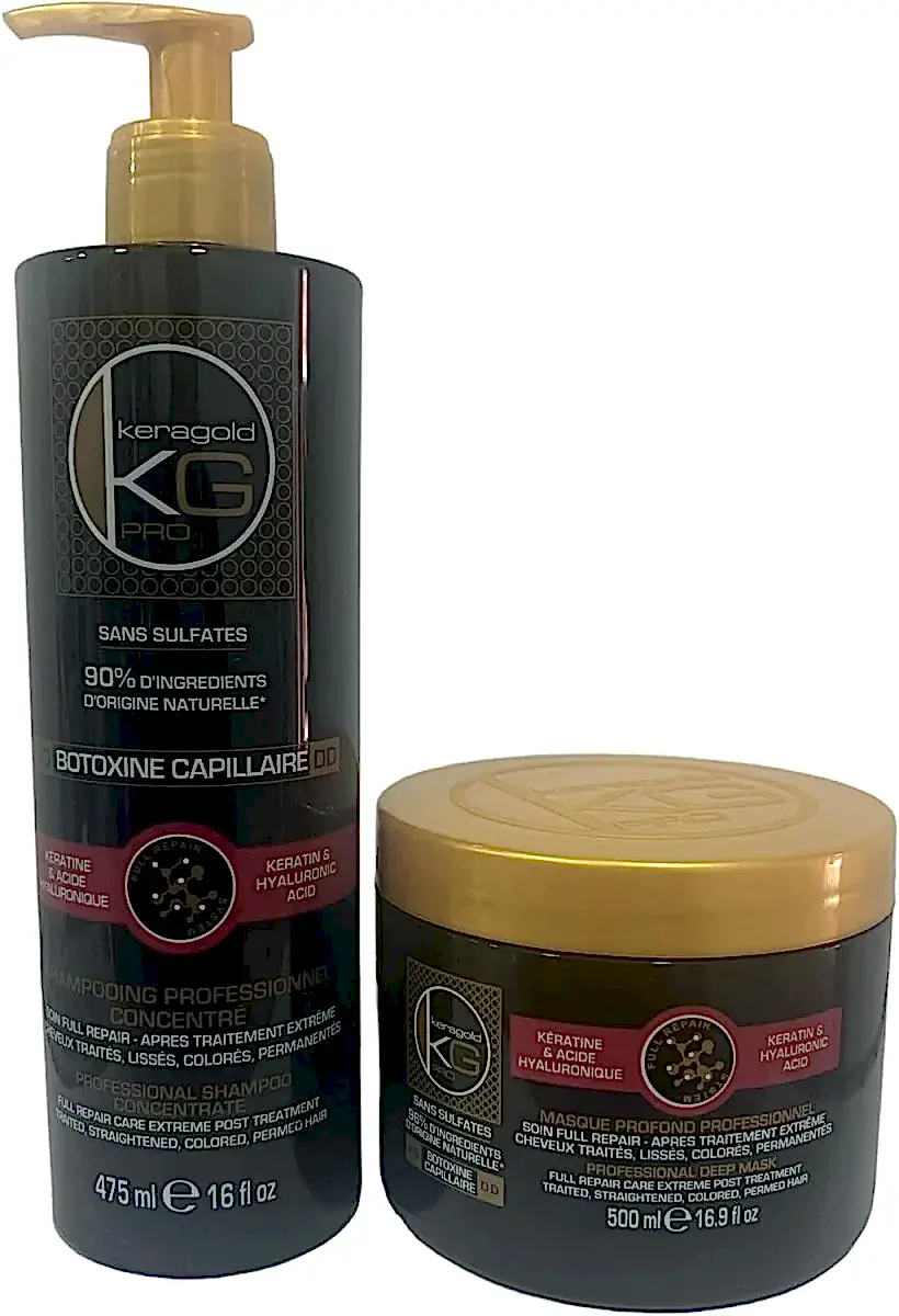 DUO SHAMPOING + MASQUE BOTOXINE KERATINE & ACIDE HYALURONIQUE - BEAUTEPRICE DUO SHAMPOING + MASQUE BOTOXINE KERATINE & ACIDE HYALURONIQUE duo shampoing+masque - KERAGOLD - BEAUTEPRICE