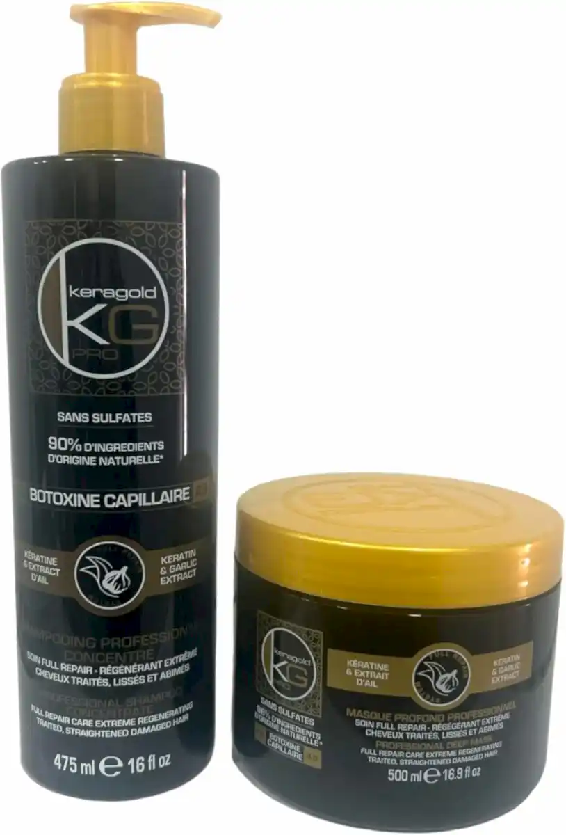 DUO SHAMPOING + MASQUE BOTOXINE KERATINE & EXTRAIT D'AIL - BEAUTEPRICE DUO SHAMPOING + MASQUE BOTOXINE KERATINE & EXTRAIT D'AIL duo shampoing+masque - KERAGOLD - BEAUTEPRICE