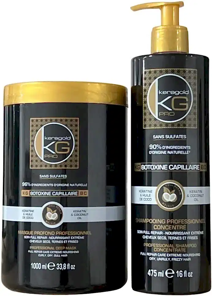 DUO SHAMPOING + MASQUE BOTOXINE KERATINE & HUILE DE COCO - BEAUTEPRICE DUO SHAMPOING + MASQUE BOTOXINE KERATINE & HUILE DE COCO duo shampoing+conditioner - KERAGOLD - BEAUTEPRICE