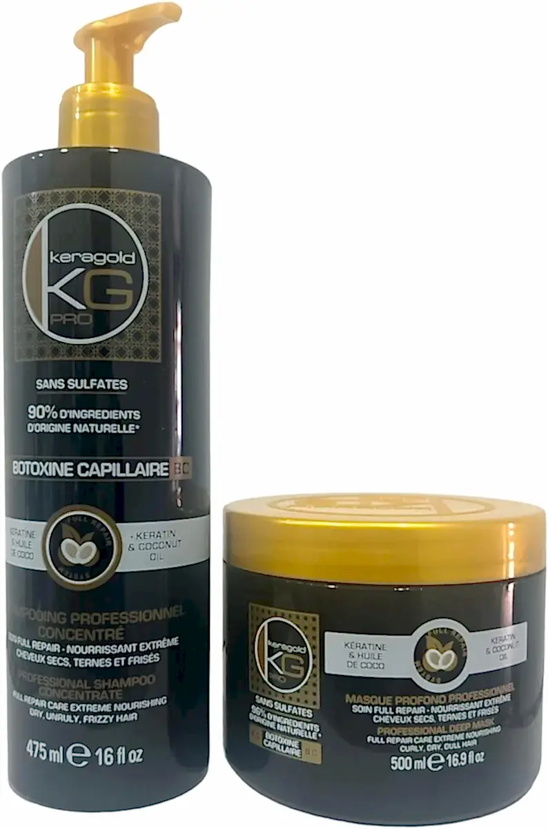 DUO SHAMPOING + MASQUE BOTOXINE KERATINE & HUILE DE COCO - BEAUTEPRICE DUO SHAMPOING + MASQUE BOTOXINE KERATINE & HUILE DE COCO duo shampoing+conditioner - KERAGOLD - BEAUTEPRICE