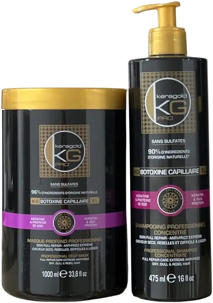 DUO SHAMPOING + MASQUE BOTOXINE KERATINE & PROTEINE DE SOIE - BEAUTEPRICE DUO SHAMPOING + MASQUE BOTOXINE KERATINE & PROTEINE DE SOIE duo shampoing+masque - KERAGOLD - BEAUTEPRICE