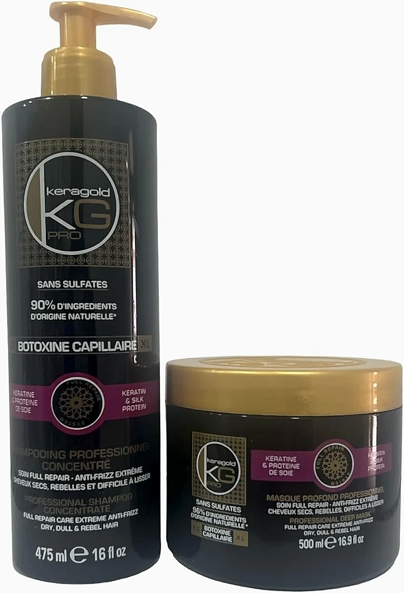 DUO SHAMPOING + MASQUE BOTOXINE KERATINE & PROTEINE DE SOIE - BEAUTEPRICE DUO SHAMPOING + MASQUE BOTOXINE KERATINE & PROTEINE DE SOIE duo shampoing+masque - KERAGOLD - BEAUTEPRICE