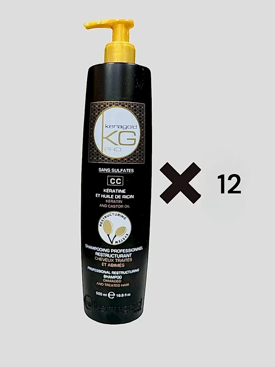 Keragold Colisage de 12 Shampoing KERATINE & HUILE DE RICIN 500ml - BEAUTEPRICE Keragold Colisage de 12 Shampoing KERATINE & HUILE DE RICIN 500ml shampoing - KERAGOLD - BEAUTEPRICE