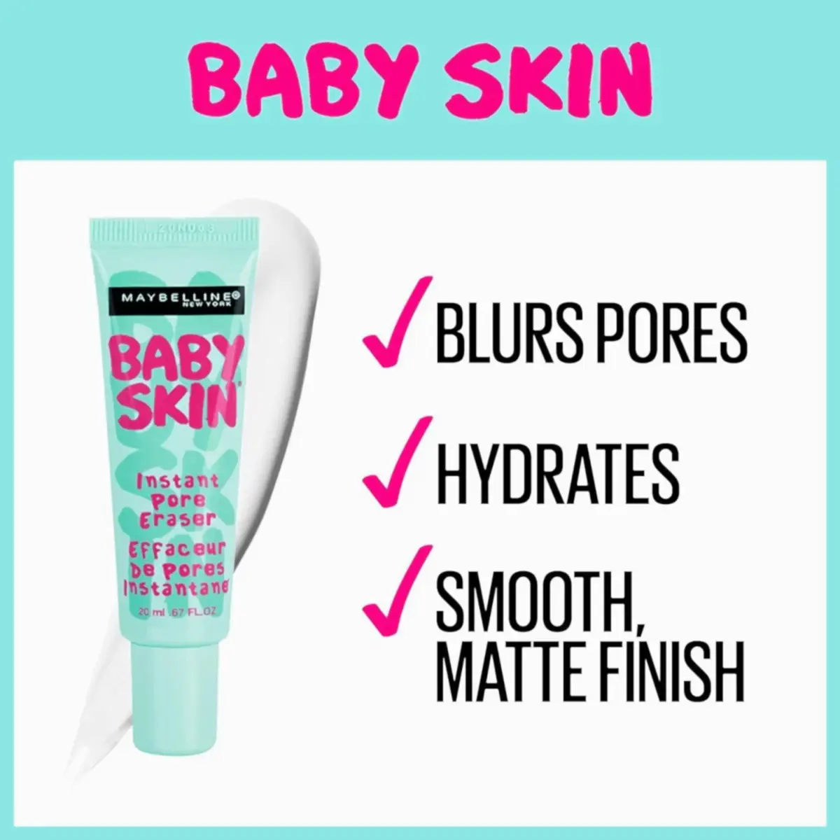 Maybelline Primer Baby Skin - BEAUTEPRICE Maybelline Primer Baby Skin base de teint - Gemey Maybelline - BEAUTEPRICE