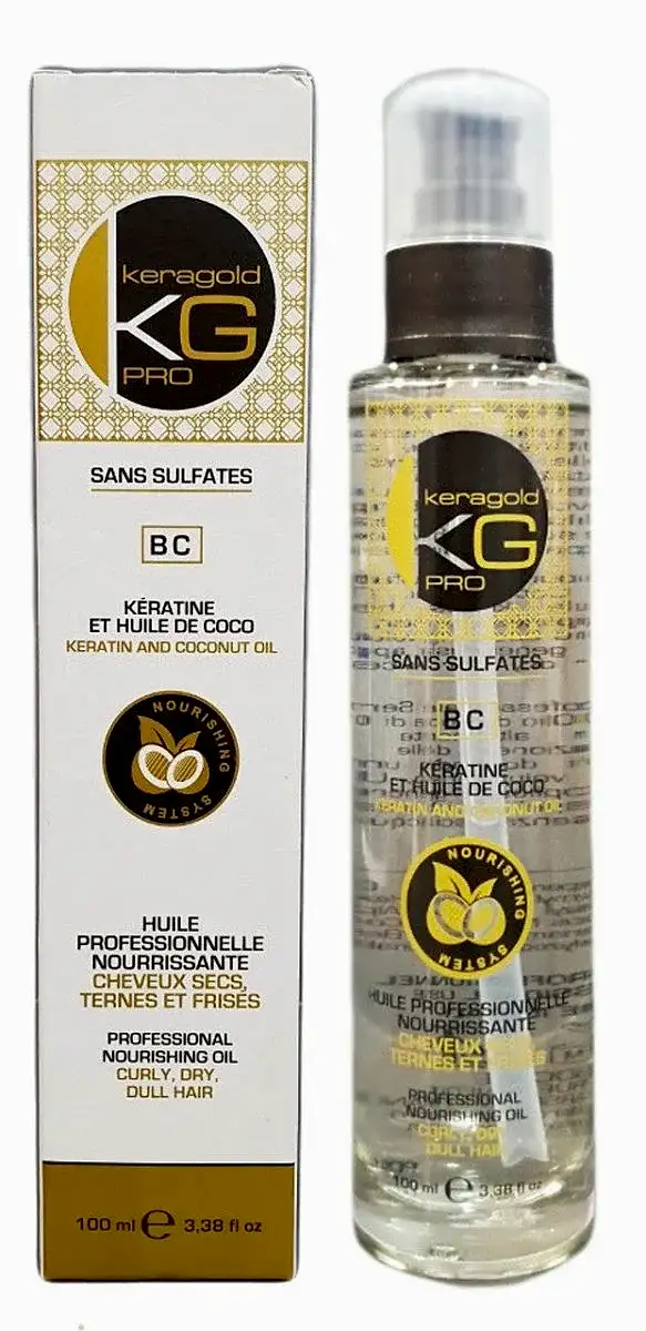 KERAGOLD PRO Serum sans sulfates  à la Kératine&Huile de Coco 100ml